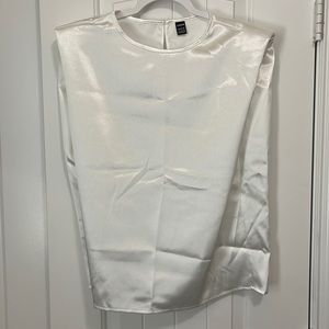 Shein silk shoulder padded muscle tank